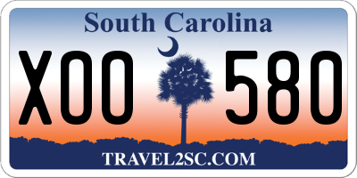 SC license plate XOO580
