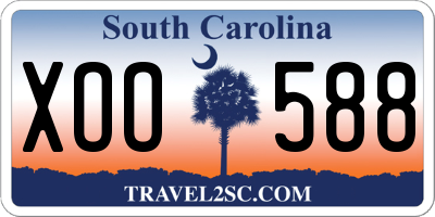 SC license plate XOO588