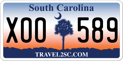 SC license plate XOO589