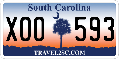 SC license plate XOO593