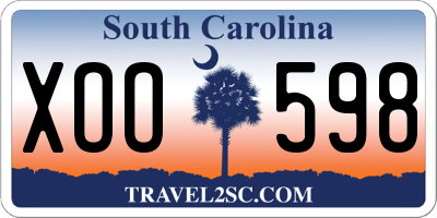 SC license plate XOO598