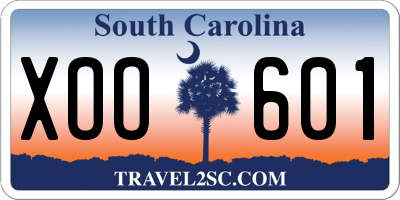 SC license plate XOO601