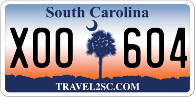 SC license plate XOO604