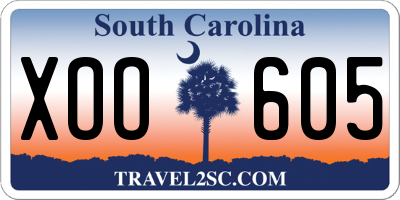 SC license plate XOO605