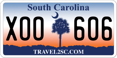 SC license plate XOO606