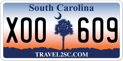 SC license plate XOO609