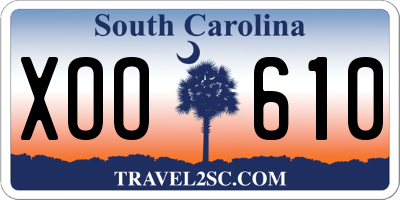 SC license plate XOO610