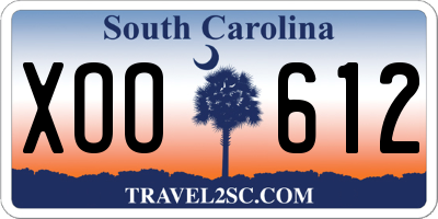 SC license plate XOO612