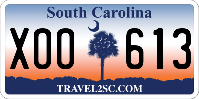 SC license plate XOO613