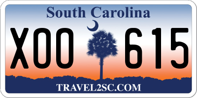 SC license plate XOO615