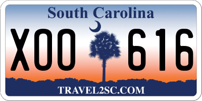 SC license plate XOO616