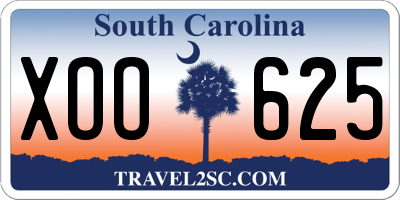 SC license plate XOO625