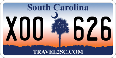 SC license plate XOO626