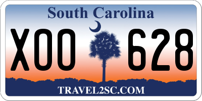 SC license plate XOO628
