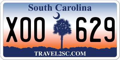 SC license plate XOO629