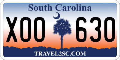 SC license plate XOO630