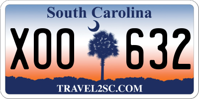 SC license plate XOO632