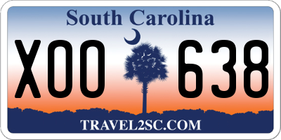 SC license plate XOO638