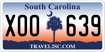SC license plate XOO639