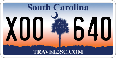 SC license plate XOO640