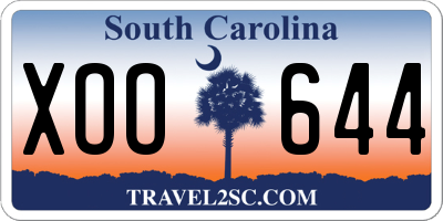 SC license plate XOO644