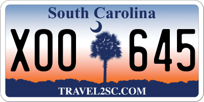 SC license plate XOO645