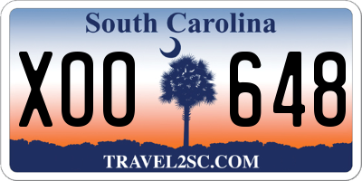 SC license plate XOO648