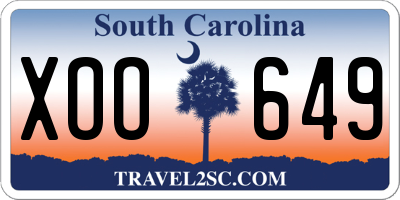 SC license plate XOO649