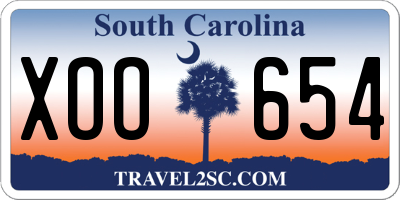 SC license plate XOO654