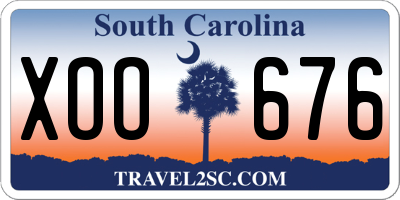 SC license plate XOO676
