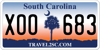 SC license plate XOO683