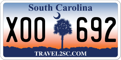 SC license plate XOO692