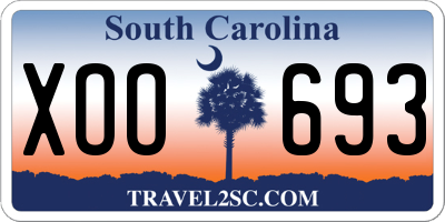SC license plate XOO693