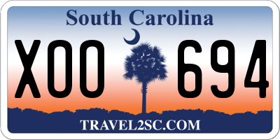 SC license plate XOO694