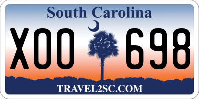 SC license plate XOO698