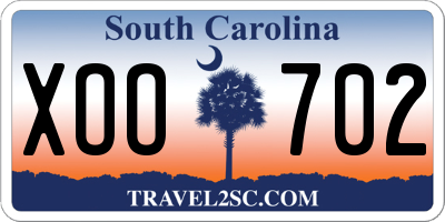 SC license plate XOO702