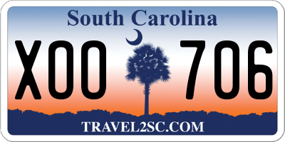 SC license plate XOO706