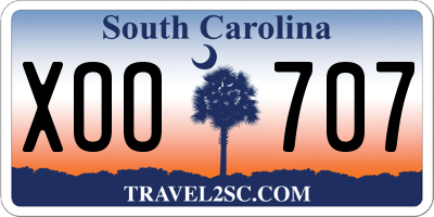 SC license plate XOO707