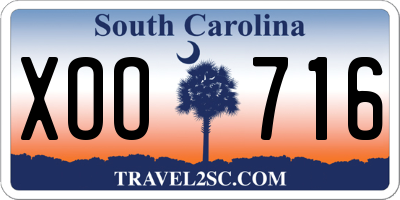 SC license plate XOO716