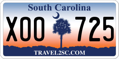 SC license plate XOO725