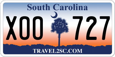 SC license plate XOO727
