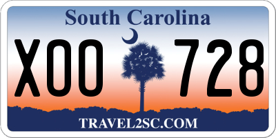 SC license plate XOO728