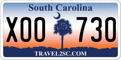 SC license plate XOO730
