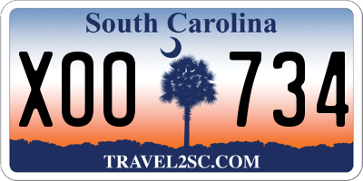 SC license plate XOO734