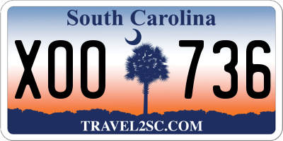 SC license plate XOO736