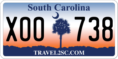 SC license plate XOO738