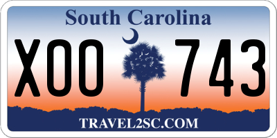 SC license plate XOO743