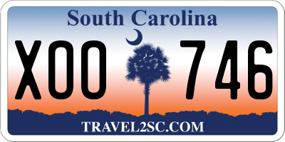 SC license plate XOO746