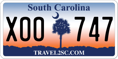 SC license plate XOO747