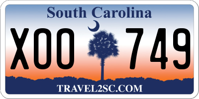 SC license plate XOO749